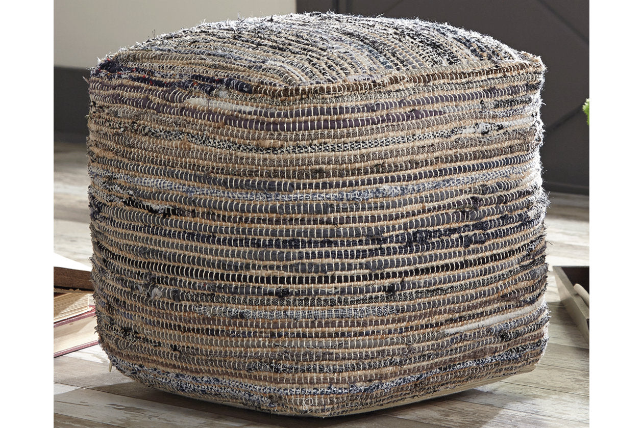 Absalom Denim Pouf - A1000550 - Luna Furniture - Dallas Store