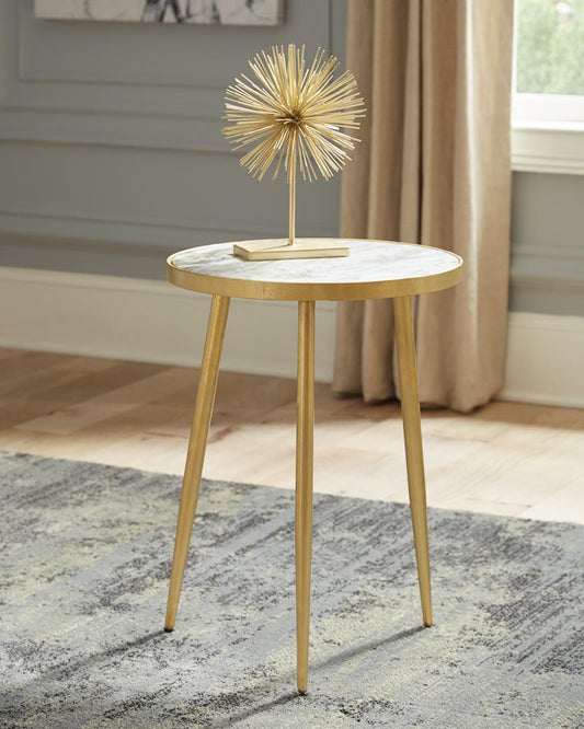 Acheson White/Gold Round Accent Table - 930060 - Luna Furniture - Dallas Store