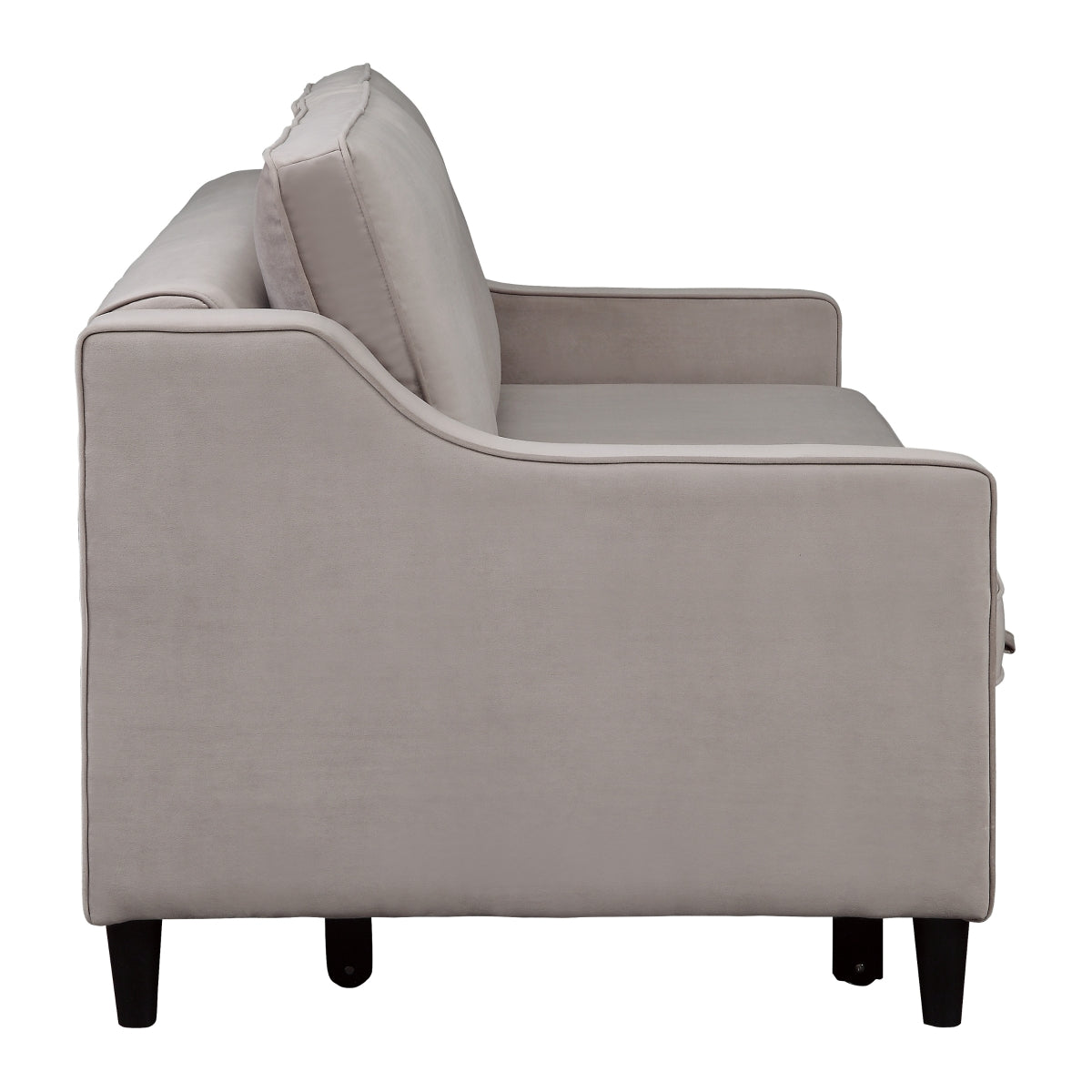 Adelia Cobblestone Velvet Convertible Studio Sofa with Pull-out Bed - 9428CB-3CL - Luna Furniture - Dallas Store