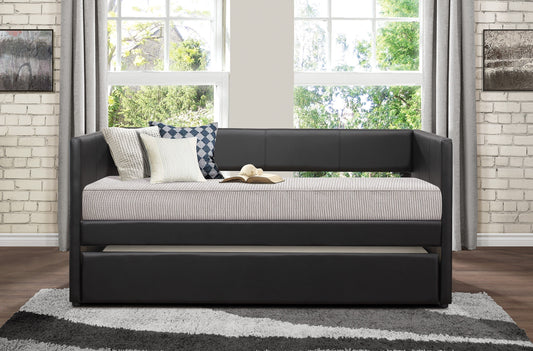 Adra Black Twin Daybed with Trundle - SET | 4949BK-A | 4949BK-B - Luna Furniture - Dallas Store