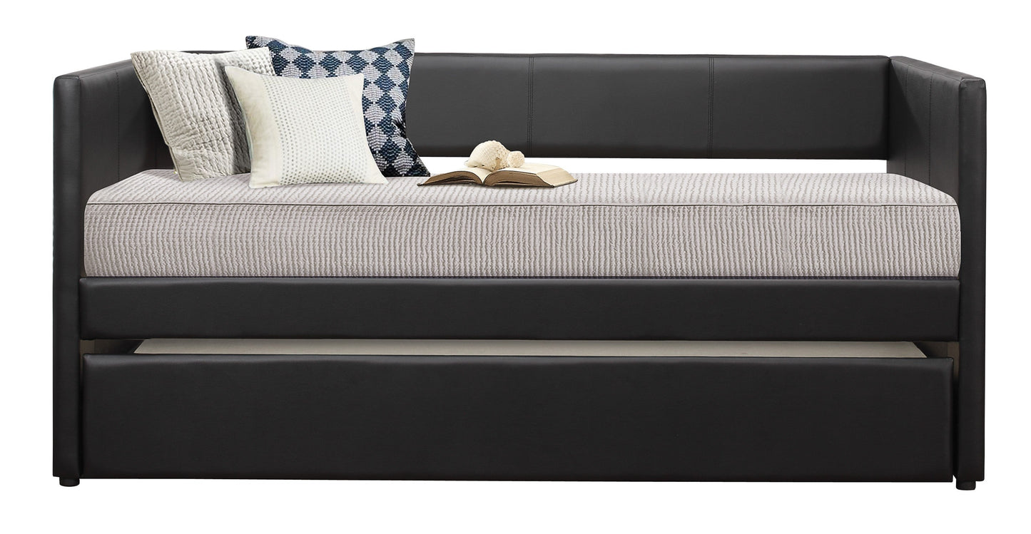 Adra Black Twin Daybed with Trundle - SET | 4949BK-A | 4949BK-B - Luna Furniture - Dallas Store