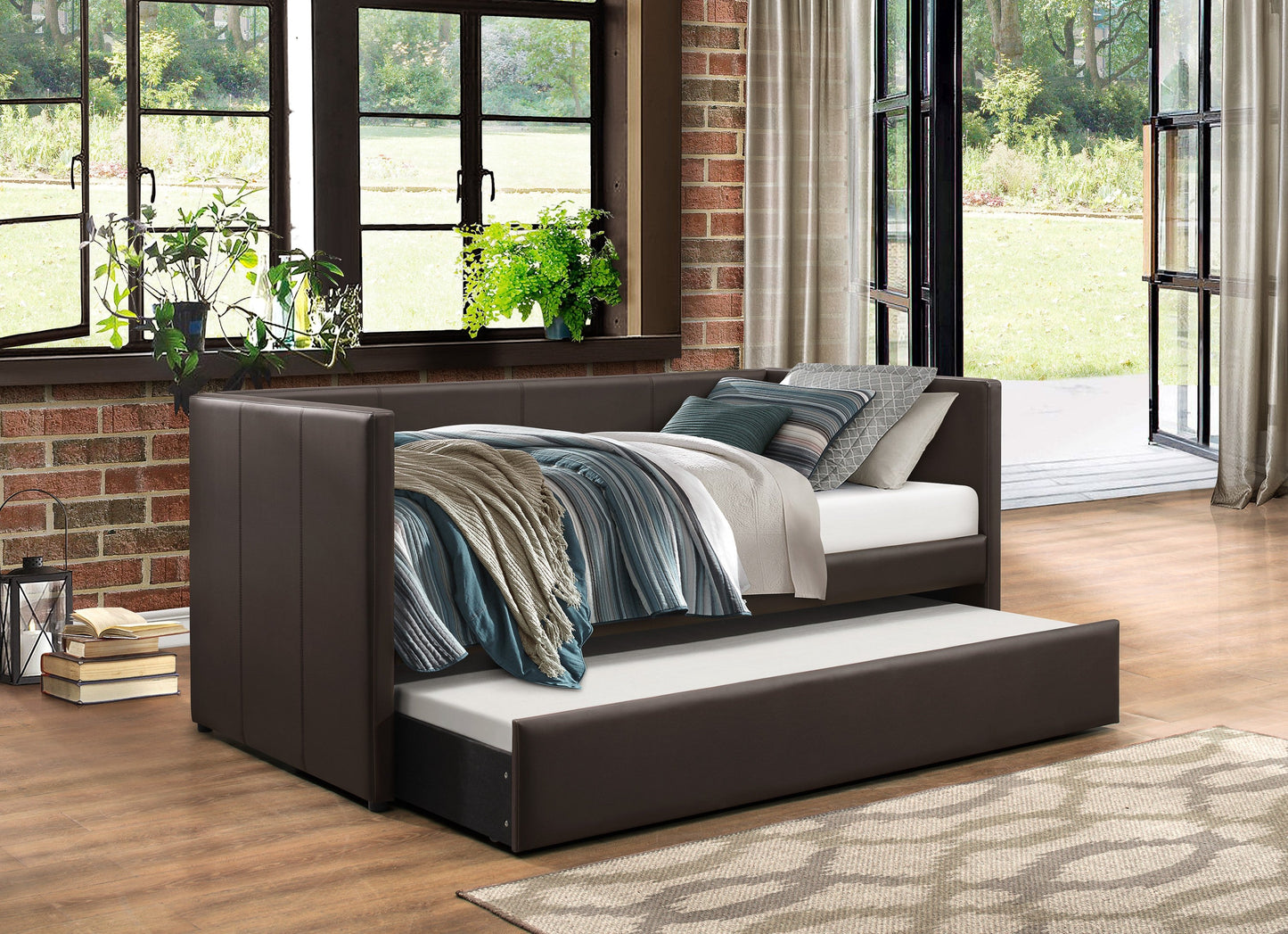 Adra Black Twin Daybed with Trundle - SET | 4949BK-A | 4949BK-B - Luna Furniture - Dallas Store