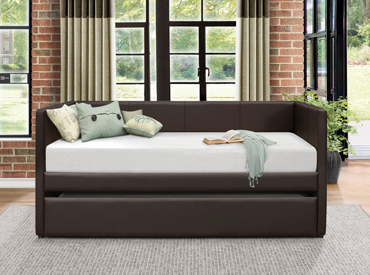Adra Dark Brown Daybed with Trundle - SET | 4949DBR-A | 4949DBR-B - Luna Furniture - Dallas Store