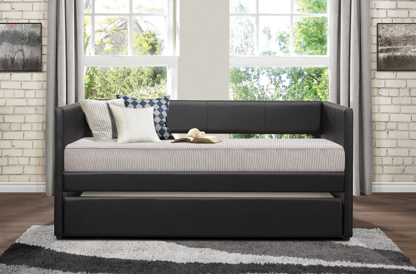 Adra Dark Brown Daybed with Trundle - SET | 4949DBR-A | 4949DBR-B - Luna Furniture - Dallas Store