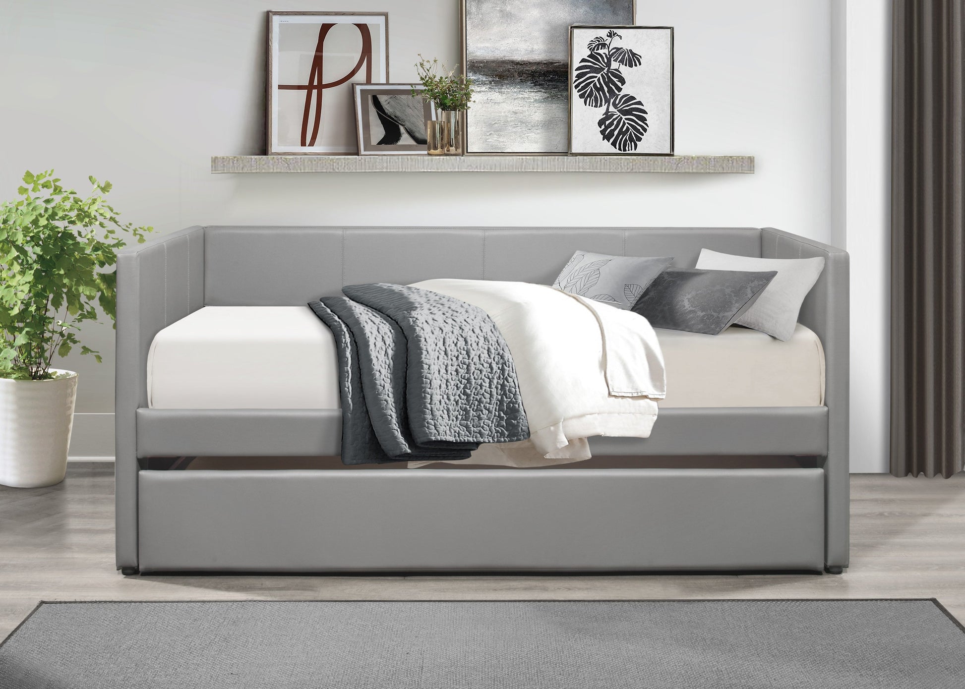 Adra Gray Twin Daybed with Trundle - SET | 4949GY-A | 4949GY-B - Luna Furniture - Dallas Store