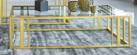 Adri Matte Brass Metal Frame Coffee Table - 723608 - Luna Furniture - Dallas Store