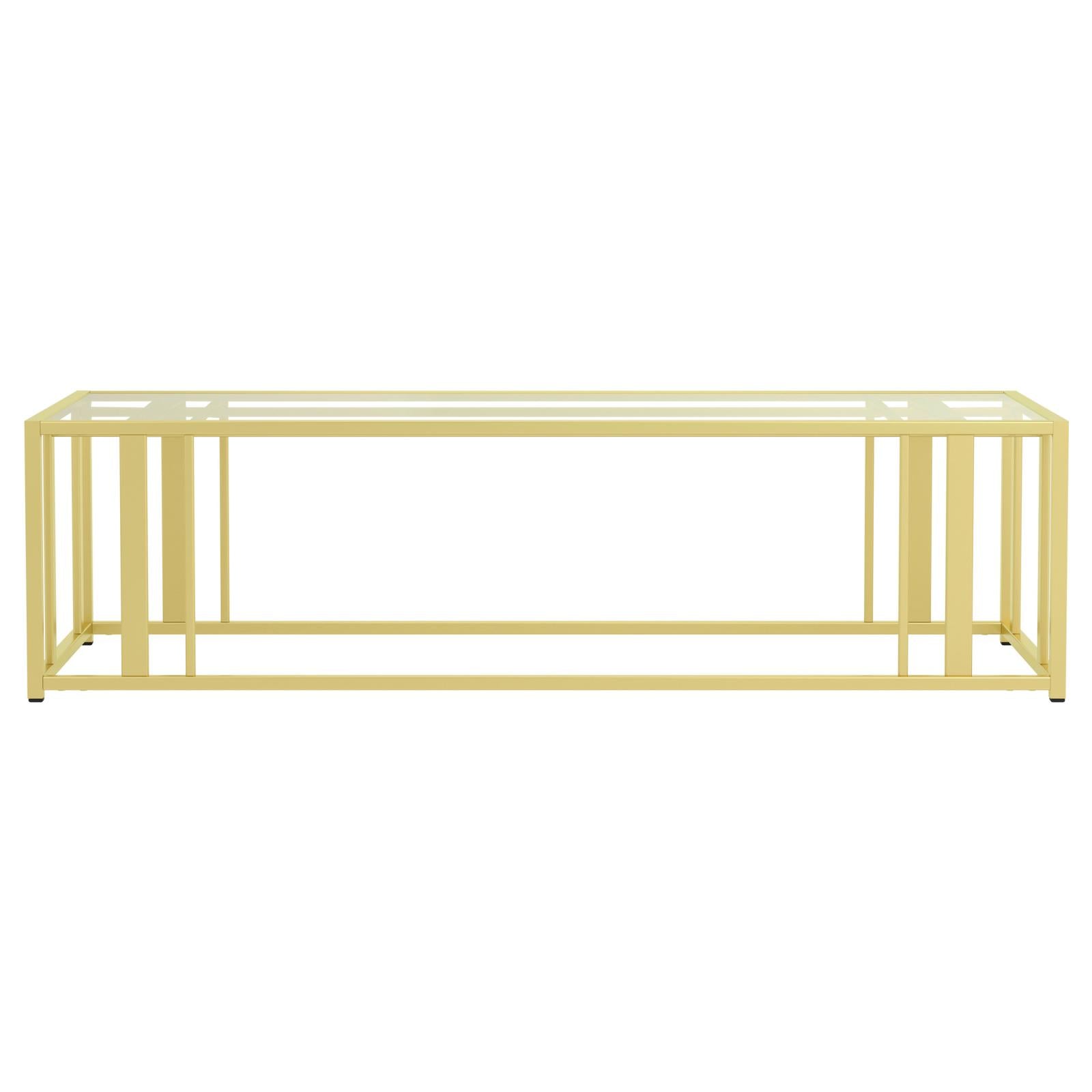 Adri Matte Brass Metal Frame Coffee Table - 723608 - Luna Furniture - Dallas Store