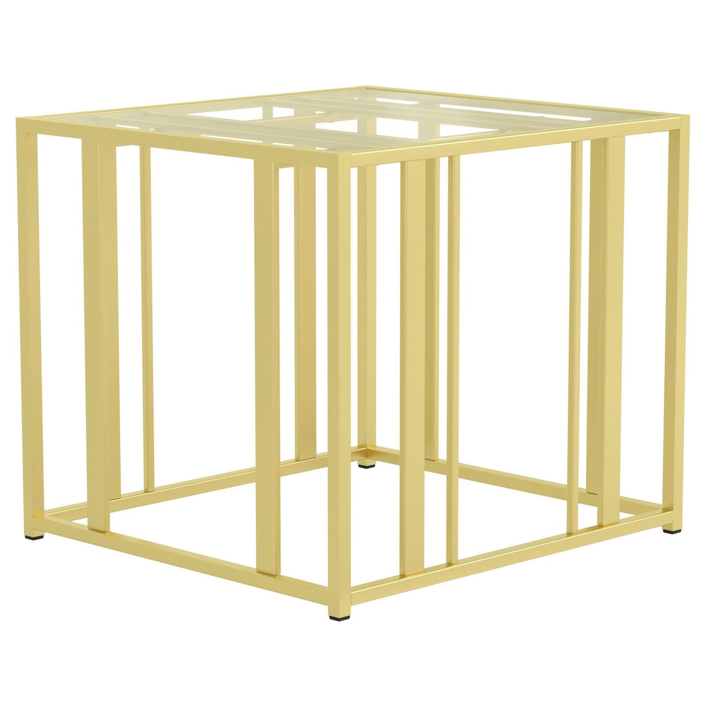 Adri Metal Frame End Table Matte Brass - 723607 - Luna Furniture - Dallas Store