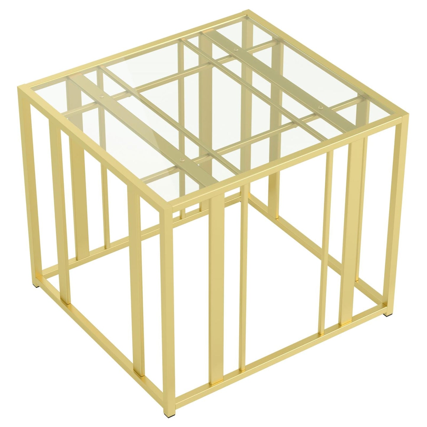 Adri Metal Frame End Table Matte Brass - 723607 - Luna Furniture - Dallas Store