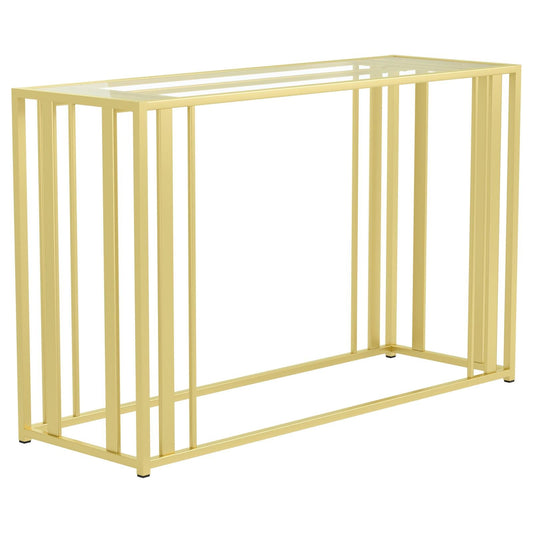 Adri Metal Frame Sofa Table Matte Brass - 723609 - Luna Furniture - Dallas Store