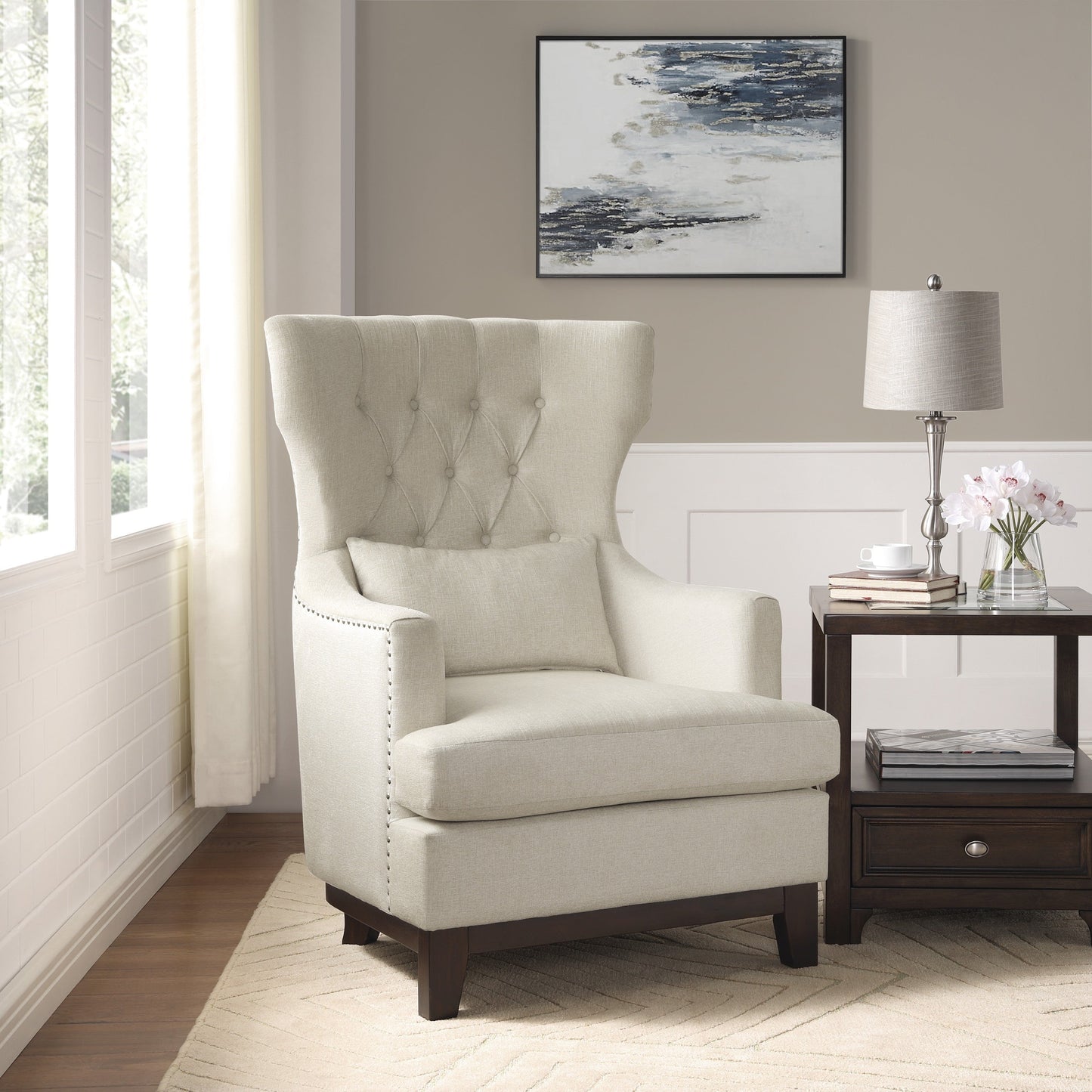 Adriano Beige Accent Chair - 1217F4S - Luna Furniture - Dallas Store