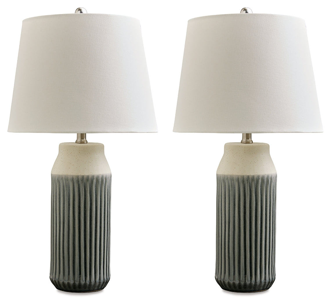 Afener Blue/Beige Table Lamp (Set of 2) - L177984 - Luna Furniture - Dallas Store