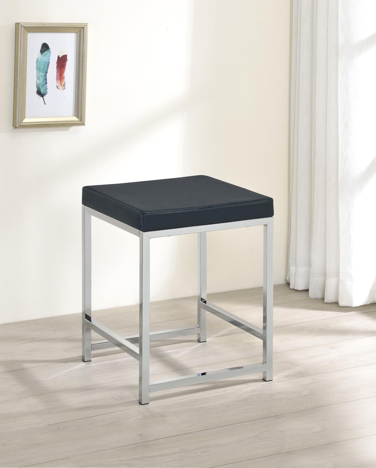 Afshan Square Padded Cushion Upholstered Vanity Stool - 935924 - Luna Furniture - Dallas Store