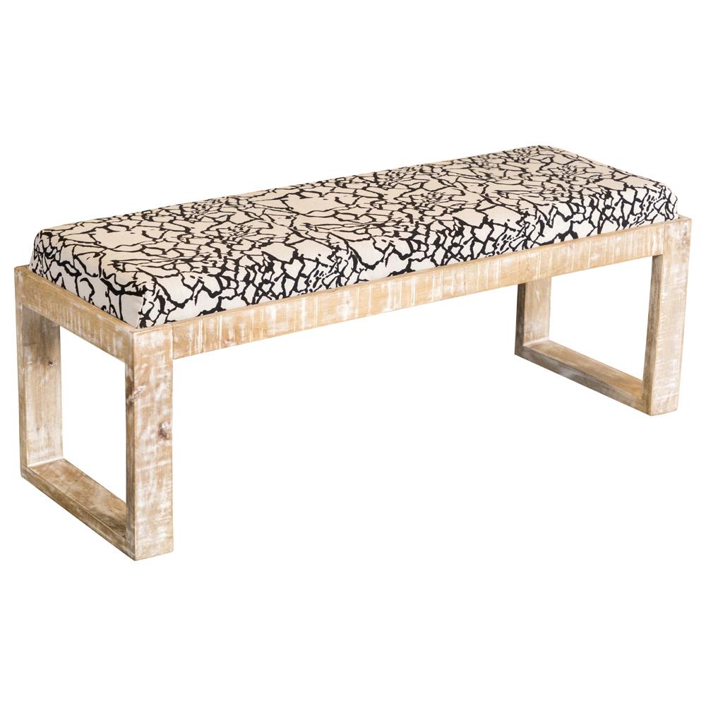 Aiden Black/White Sled Leg Upholstered Accent Bench - 914138 - Luna Furniture - Dallas Store