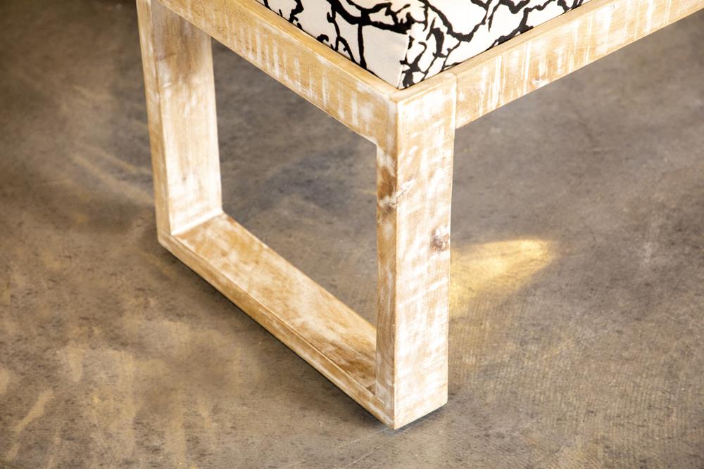 Aiden Black/White Sled Leg Upholstered Accent Bench - 914138 - Luna Furniture - Dallas Store