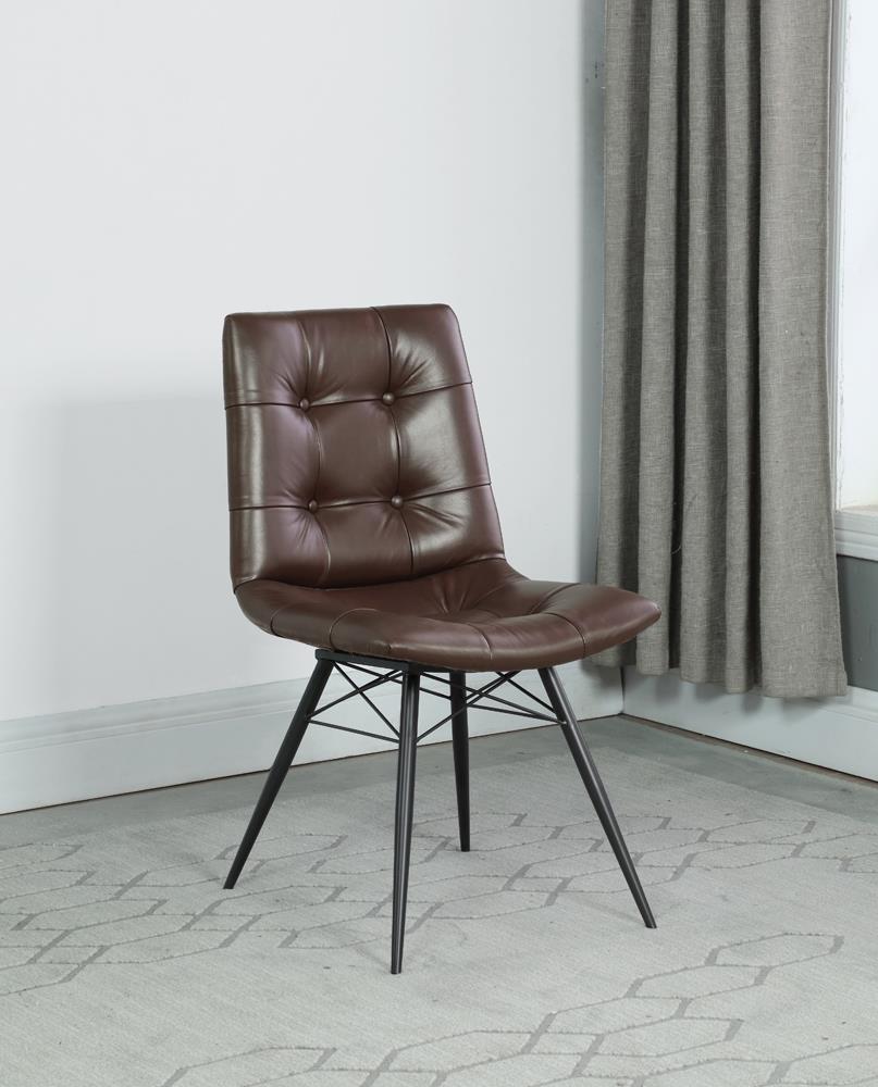 Aiken Brown Upholstered Tufted Side Chairs, Set of 4 - 107853 - Luna Furniture - Dallas Store
