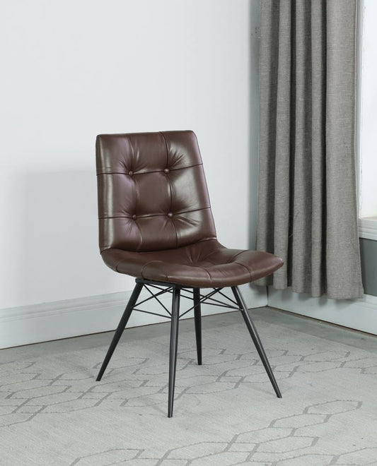 Aiken Brown Upholstered Tufted Side Chairs, Set of 4 - 107853 - Luna Furniture - Dallas Store