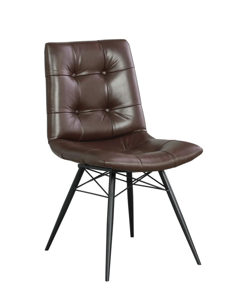 Aiken Brown Upholstered Tufted Side Chairs, Set of 4 - 107853 - Luna Furniture - Dallas Store