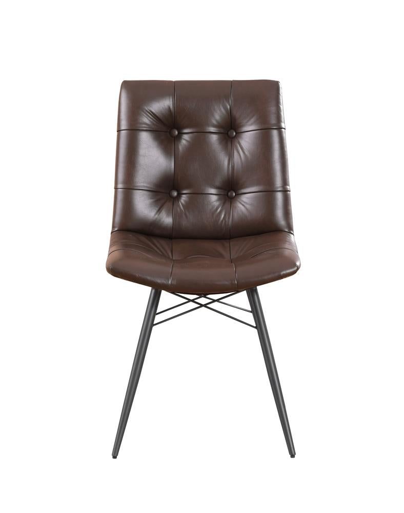 Aiken Brown Upholstered Tufted Side Chairs, Set of 4 - 107853 - Luna Furniture - Dallas Store