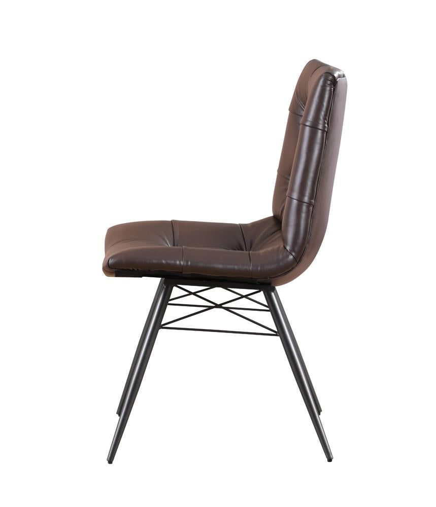 Aiken Brown Upholstered Tufted Side Chairs, Set of 4 - 107853 - Luna Furniture - Dallas Store