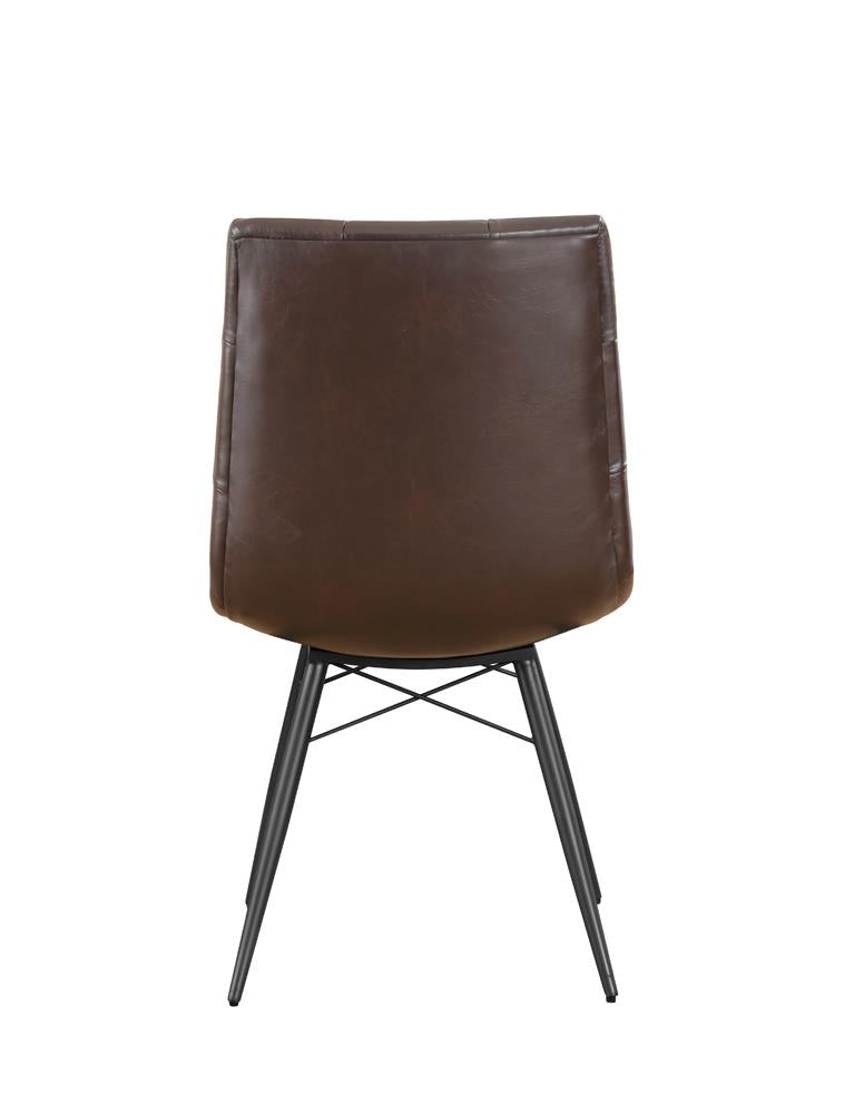 Aiken Brown Upholstered Tufted Side Chairs, Set of 4 - 107853 - Luna Furniture - Dallas Store