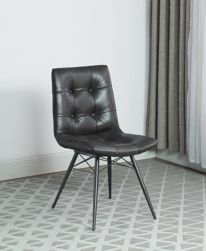 Aiken Charcoal Tufted Dining Chairs, Set of 4 - 110302 - Luna Furniture - Dallas Store