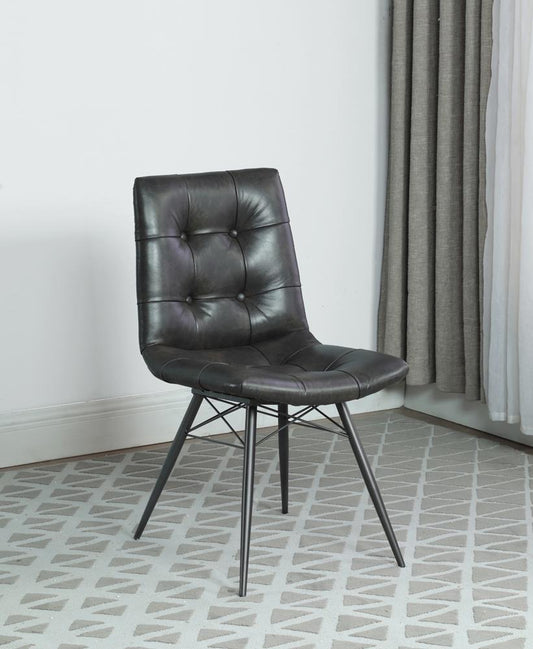 Aiken Charcoal Tufted Dining Chairs, Set of 4 - 110302 - Luna Furniture - Dallas Store
