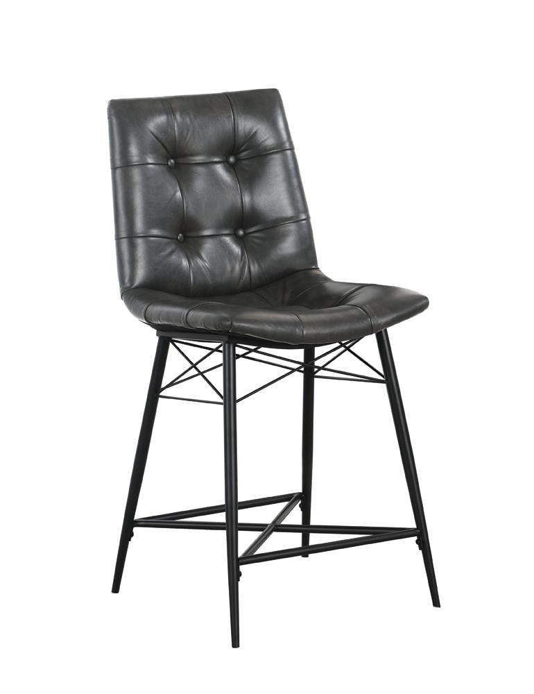 Aiken Gray Upholstered Tufted Counter Height Stools, Set of 2 - 107859 - Luna Furniture - Dallas Store