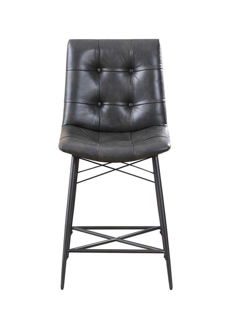 Aiken Gray Upholstered Tufted Counter Height Stools, Set of 2 - 107859 - Luna Furniture - Dallas Store