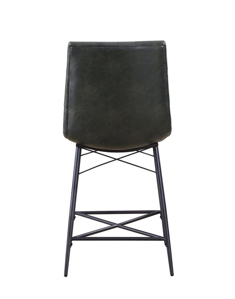 Aiken Gray Upholstered Tufted Counter Height Stools, Set of 2 - 107859 - Luna Furniture - Dallas Store