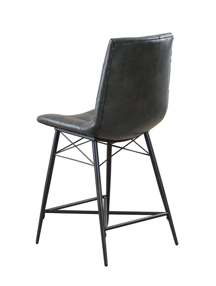 Aiken Gray Upholstered Tufted Counter Height Stools, Set of 2 - 107859 - Luna Furniture - Dallas Store