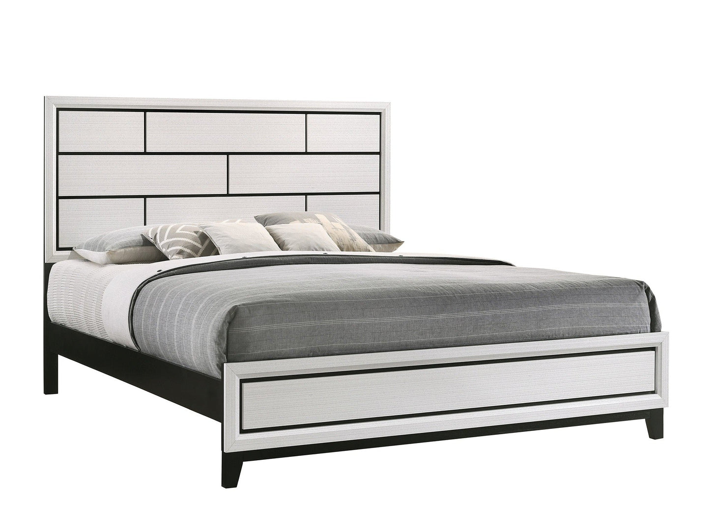 Akerson Chalk King Panel Bed - SET | B4610-K-HBFB | B4610-KQ-RAIL - Luna Furniture - Dallas Store