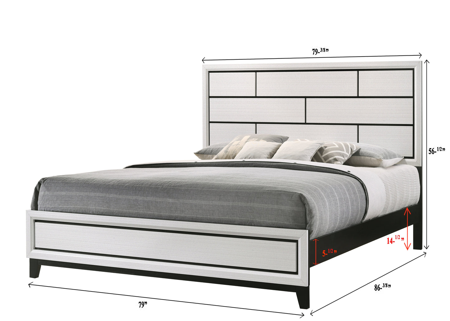 Akerson Chalk King Panel Bed - SET | B4610-K-HBFB | B4610-KQ-RAIL - Luna Furniture - Dallas Store