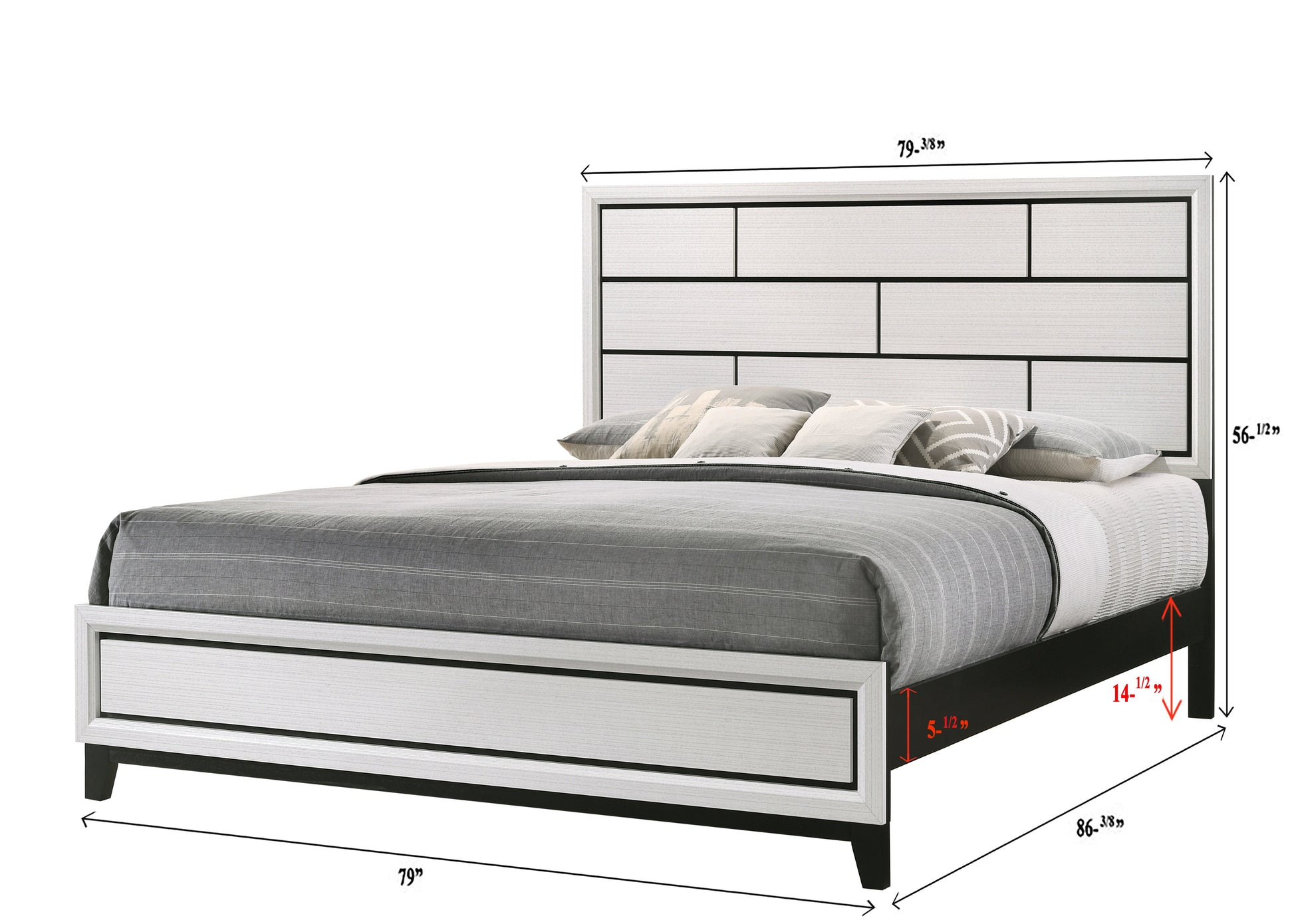 Akerson Chalk King Panel Bed - SET | B4610-K-HBFB | B4610-KQ-RAIL - Luna Furniture - Dallas Store