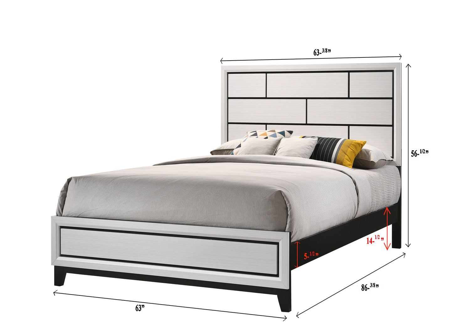 Akerson Chalk Panel Bedroom Set - SET | B4610-Q-HBFB | B4610-KQ-RAIL | B4610-1 | B4610-11 | B4610-2 - Luna Furniture - Dallas Store