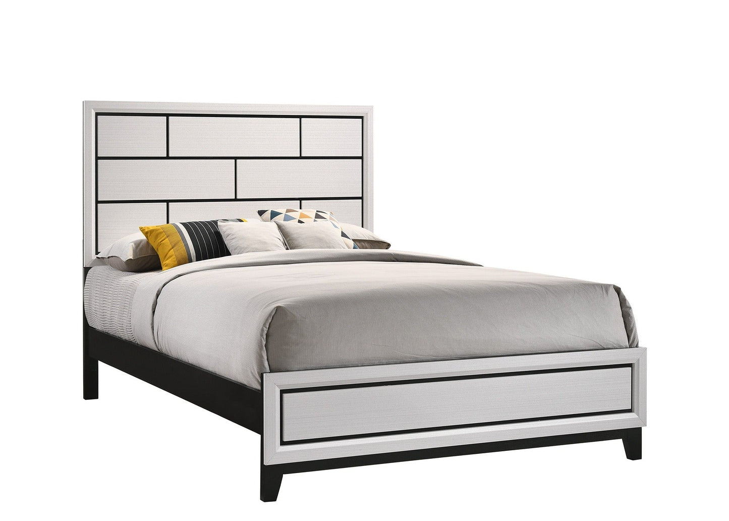 Akerson Chalk Queen Panel Bed - SET | B4610-Q-HBFB | B4610-KQ-RAIL - Luna Furniture - Dallas Store