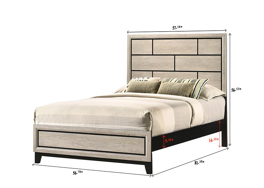 Akerson Gray Full Panel Bed - SET | B4620-F-HBFB | B4620-FT-RAIL - Luna Furniture - Dallas Store