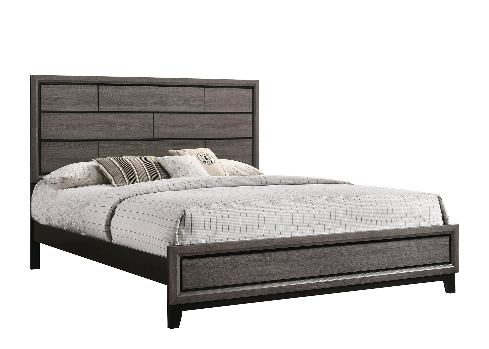 Akerson Gray King Panel Bed - SET | B4620-K-HBFB | B4620-KQ-RAIL - Luna Furniture - Dallas Store