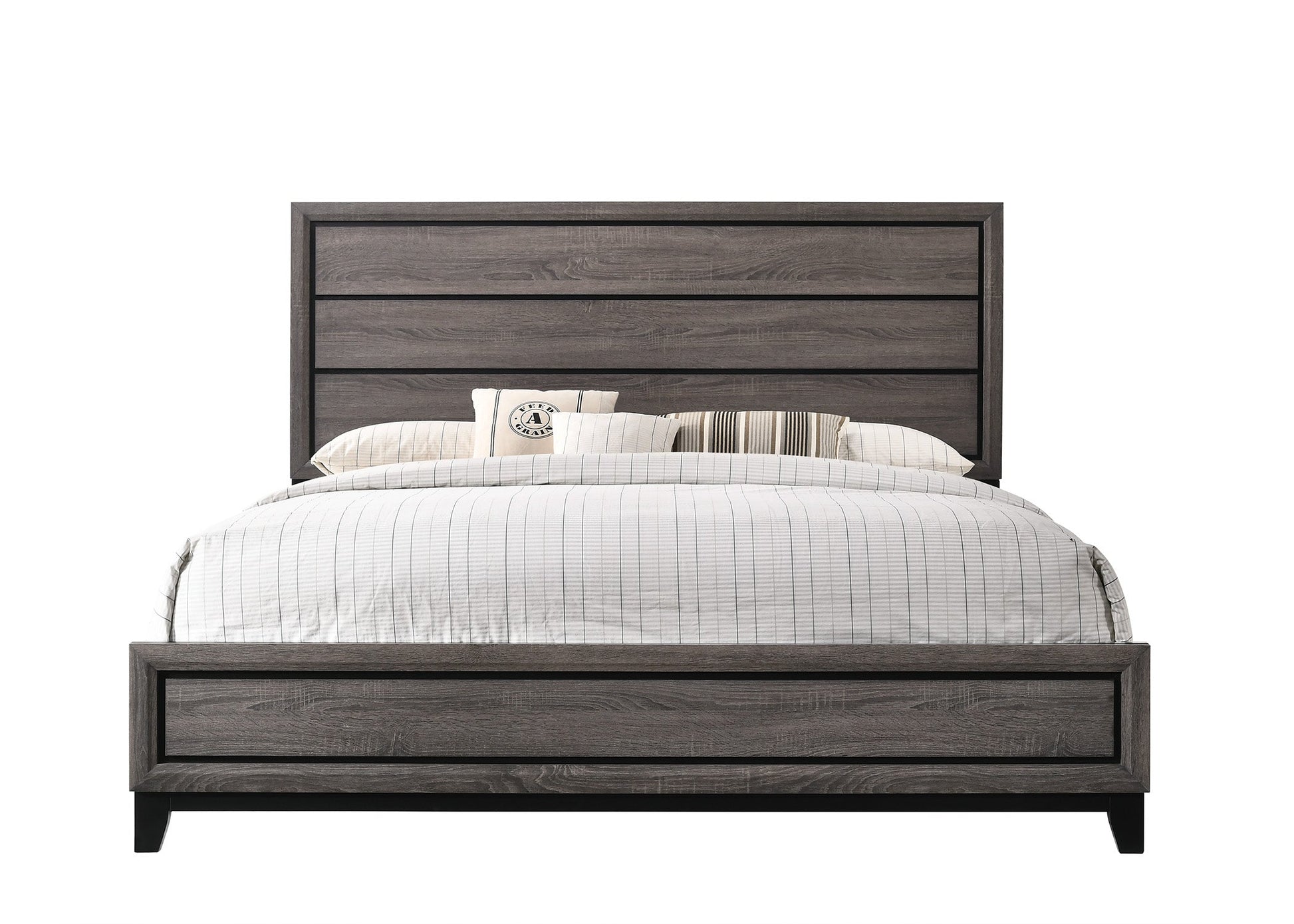Akerson Gray King Panel Bed - SET | B4620-K-HBFB | B4620-KQ-RAIL - Luna Furniture - Dallas Store