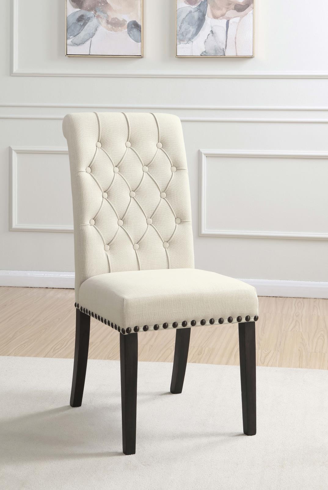 Alana Beige/Smokey Black Upholstered Side Chairs, Set of 2 - 107286 - Luna Furniture - Dallas Store