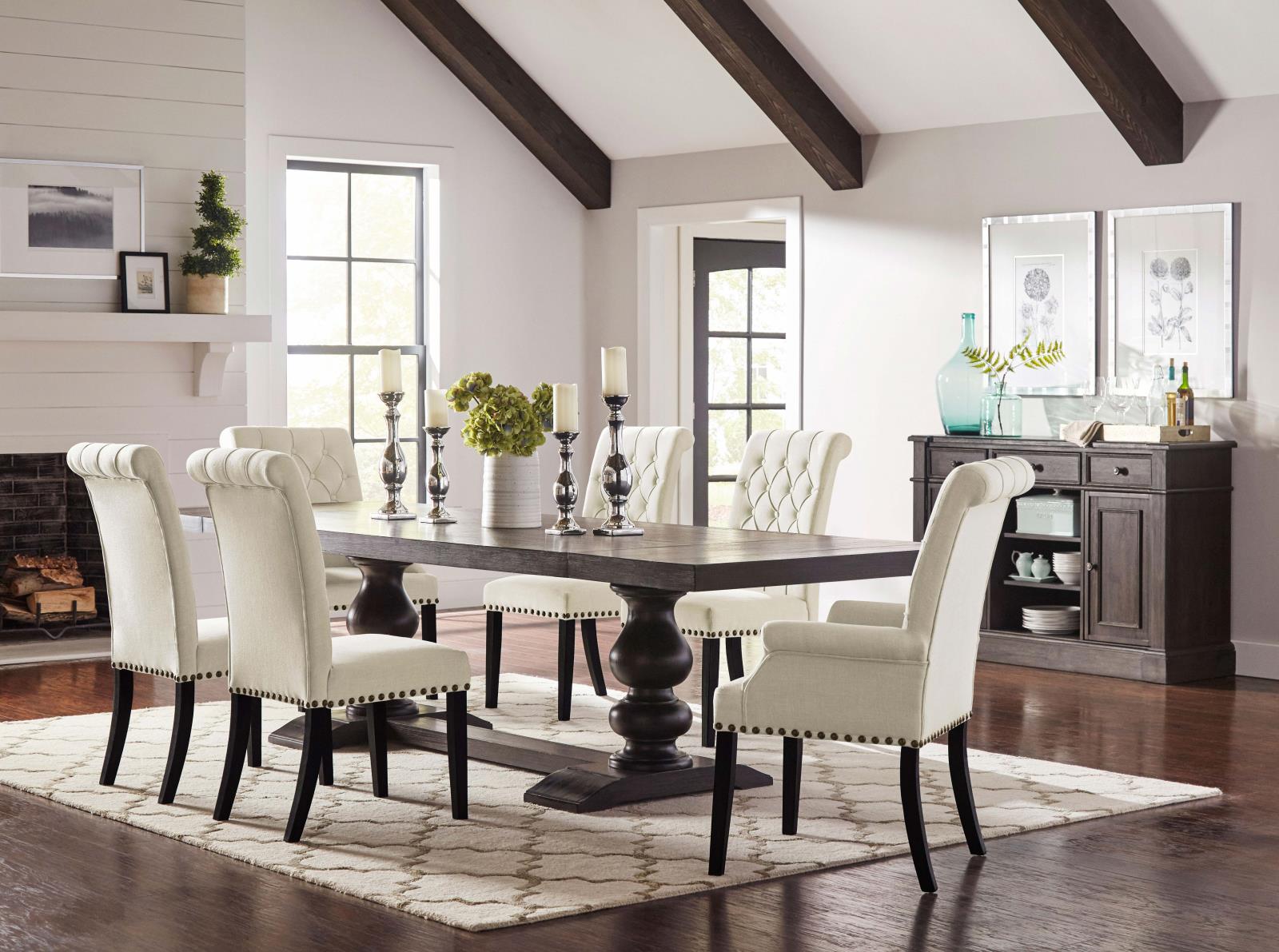 Alana Beige/Smokey Black Upholstered Side Chairs, Set of 2 - 107286 - Luna Furniture - Dallas Store