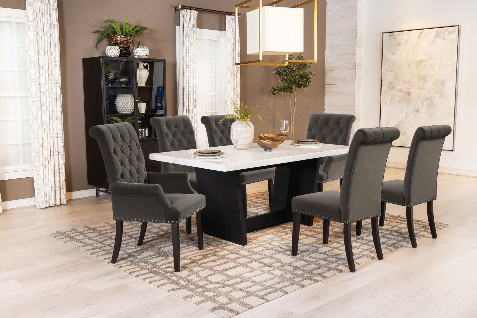 Alana Upholstered Tufted Arm Chair with Nailhead Trim - 115173 - Luna Furniture - Dallas Store