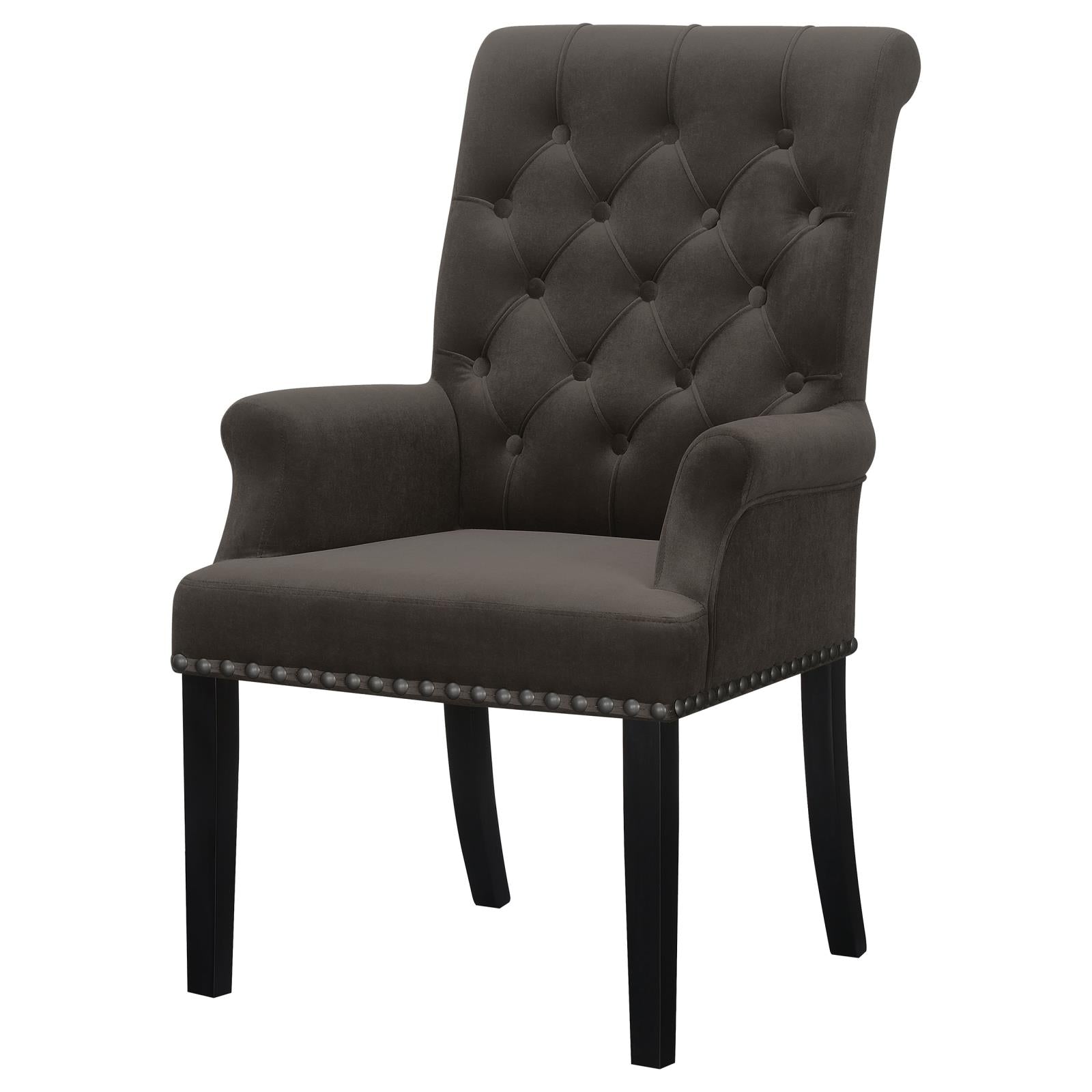 Alana Upholstered Tufted Arm Chair with Nailhead Trim - 115173 - Luna Furniture - Dallas Store