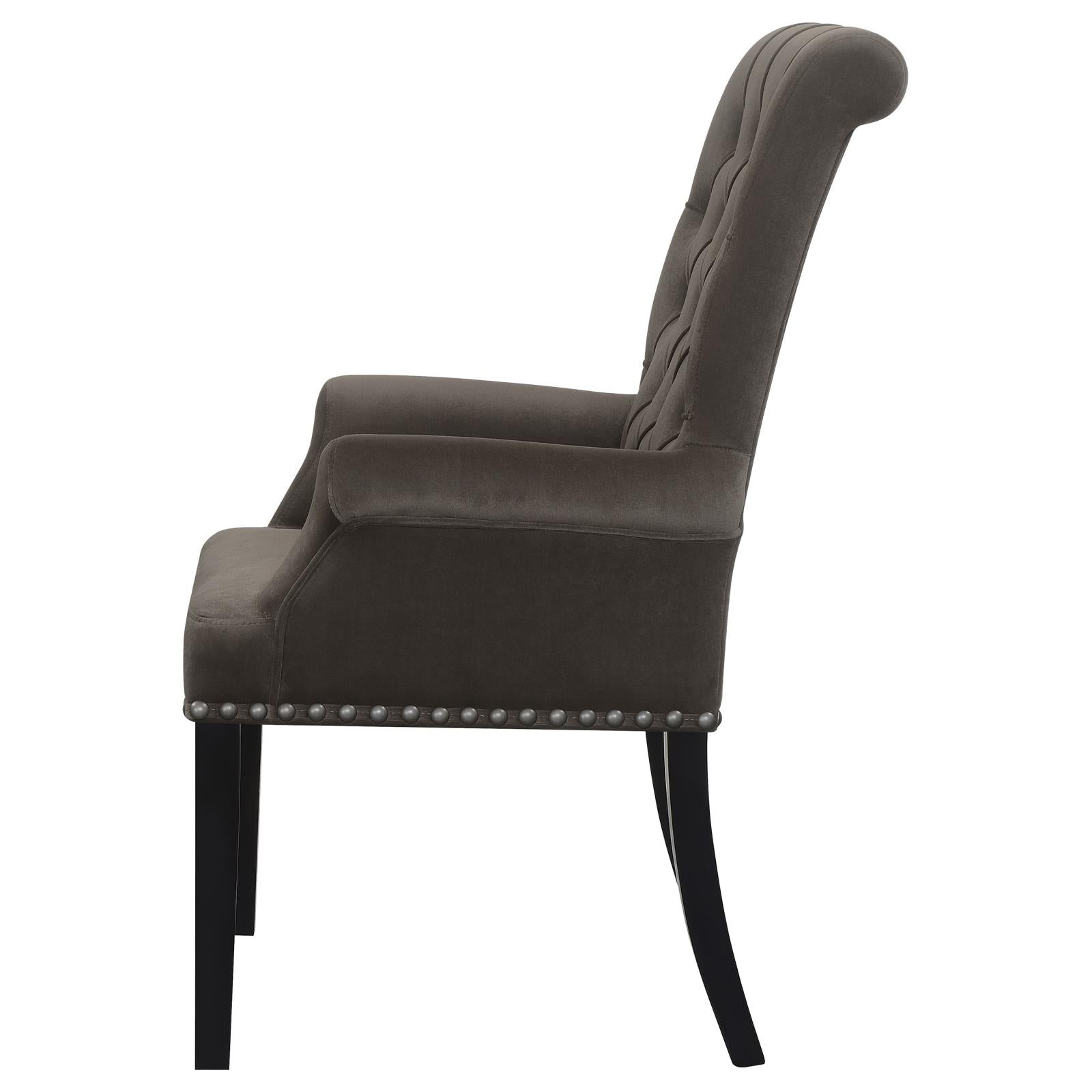 Alana Upholstered Tufted Arm Chair with Nailhead Trim - 115173 - Luna Furniture - Dallas Store