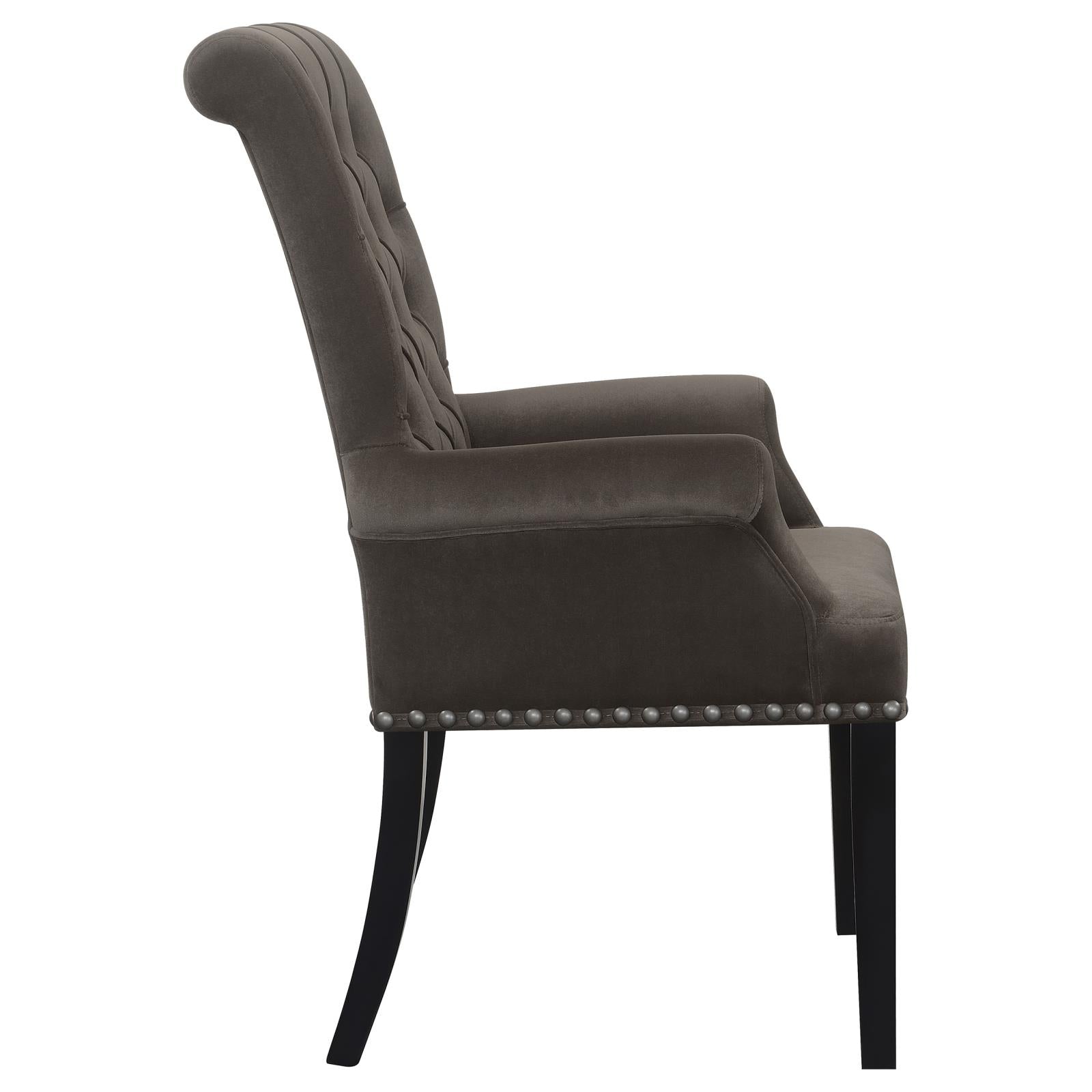 Alana Upholstered Tufted Arm Chair with Nailhead Trim - 115173 - Luna Furniture - Dallas Store