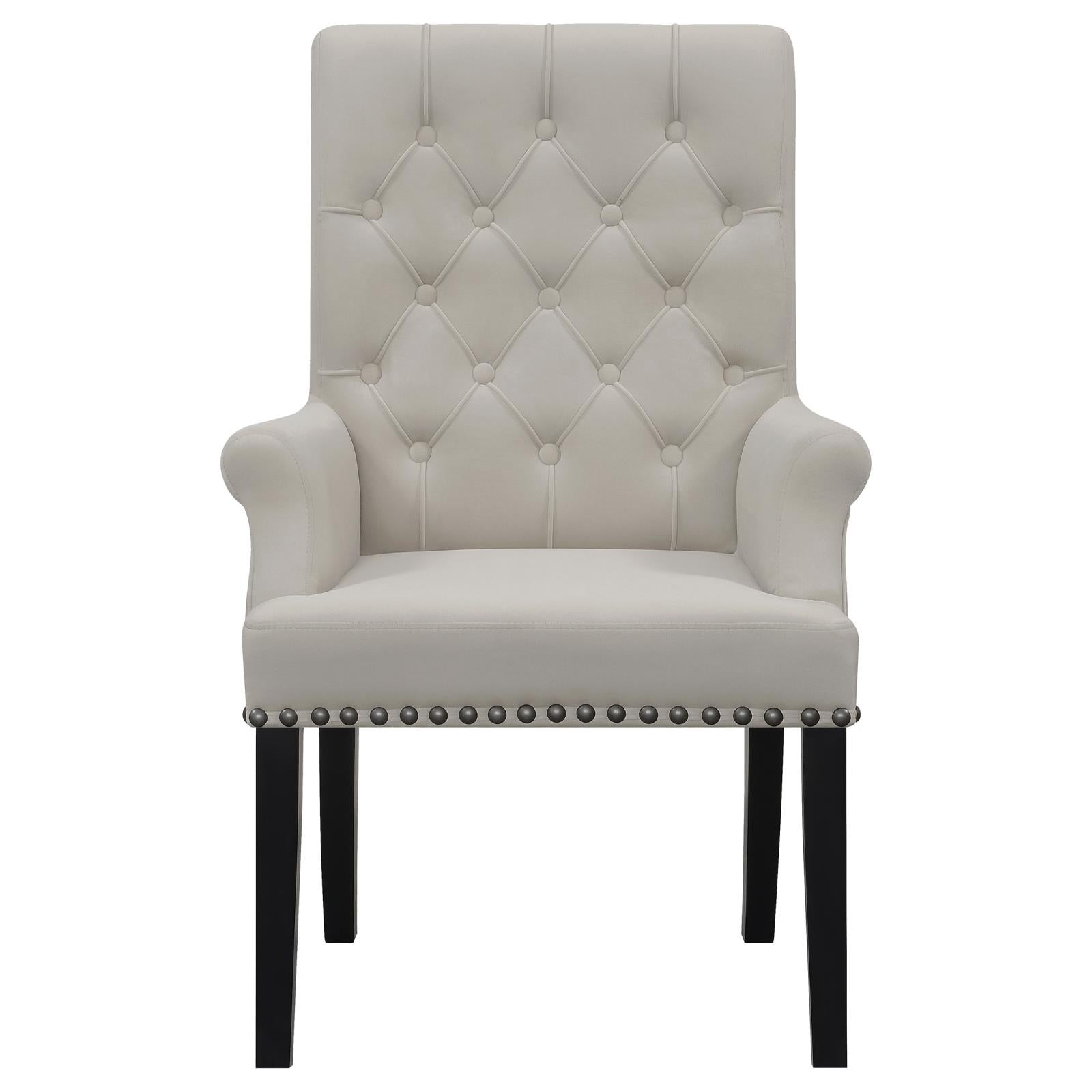 Alana Upholstered Tufted Arm Chair with Nailhead Trim - 115183 - Luna Furniture - Dallas Store