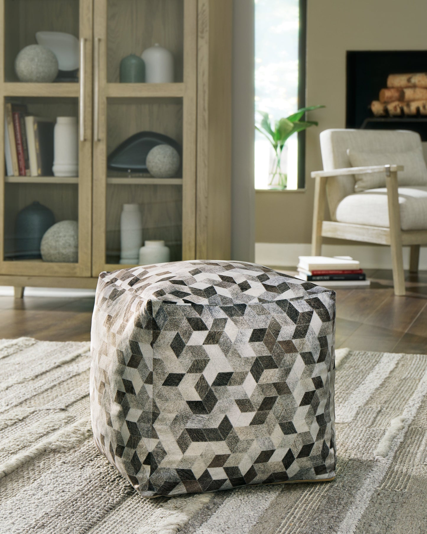 Albermarle Gray/Brown Pouf - A1000983 - Luna Furniture - Dallas Store