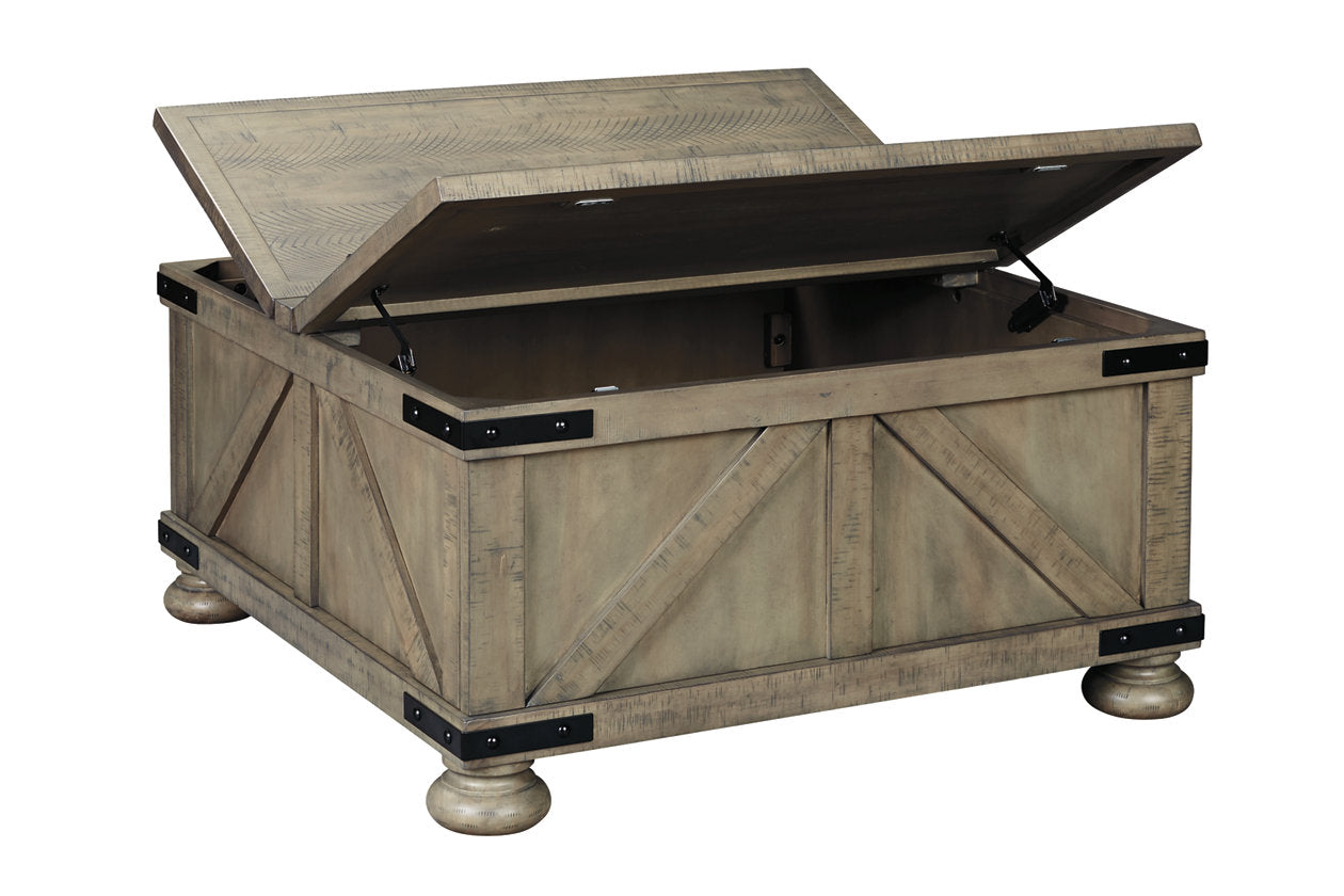 Aldwin Gray Coffee Table With Storage - T457-20 - Luna Furniture - Dallas Store