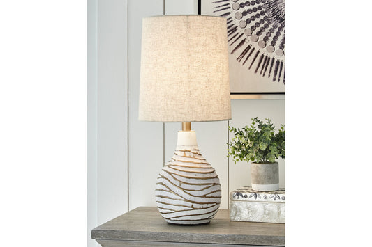 Aleela White/Gold Finish Table Lamp - L204194 - Luna Furniture - Dallas Store
