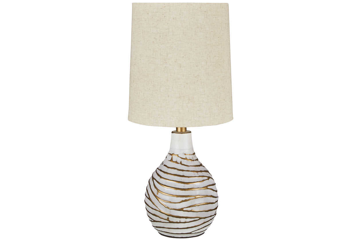 Aleela White/Gold Finish Table Lamp - L204194 - Luna Furniture - Dallas Store